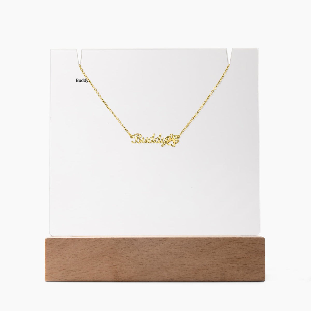 Keepsake Paw Print Necklace & LED Display Set