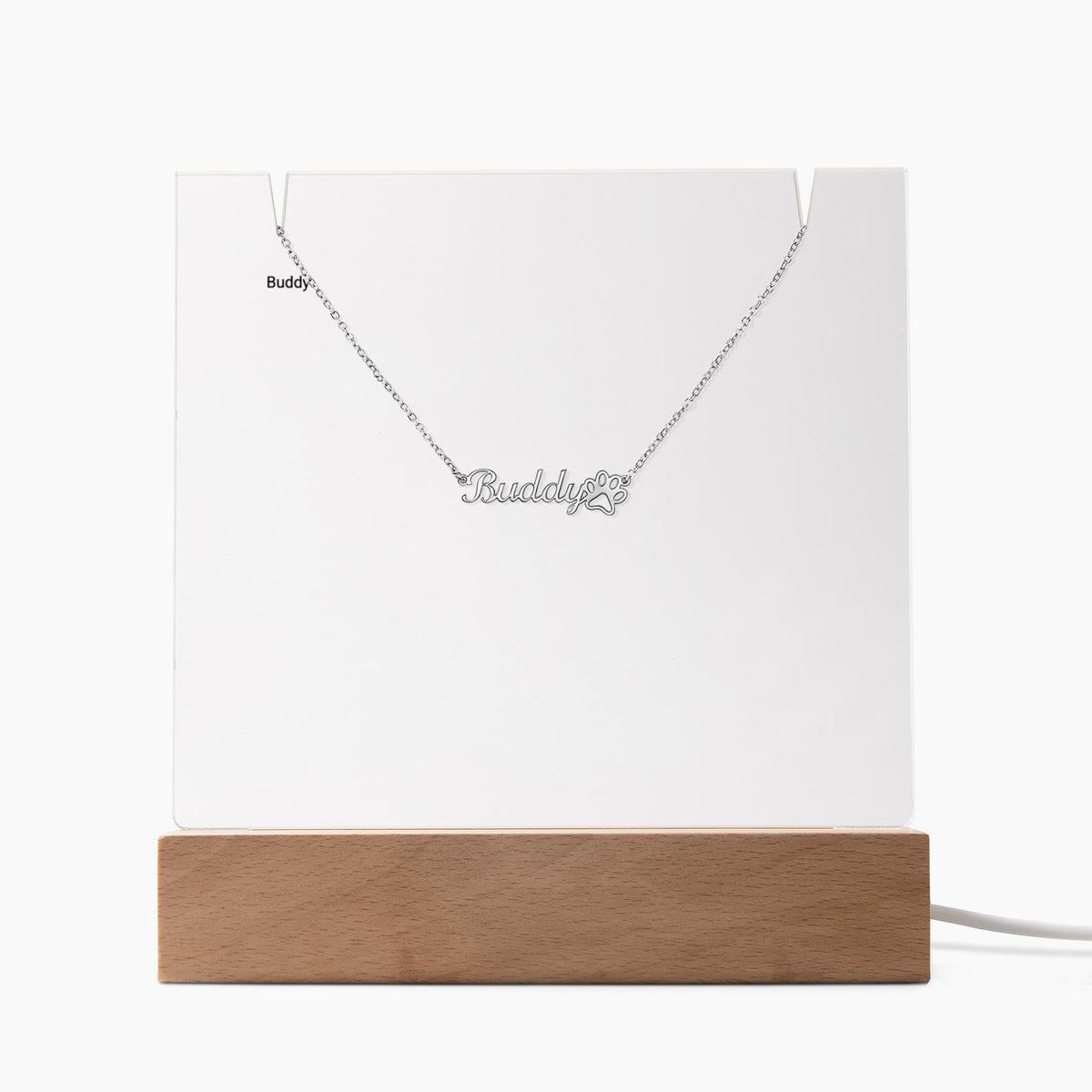 Keepsake Paw Print Necklace & LED Display Set