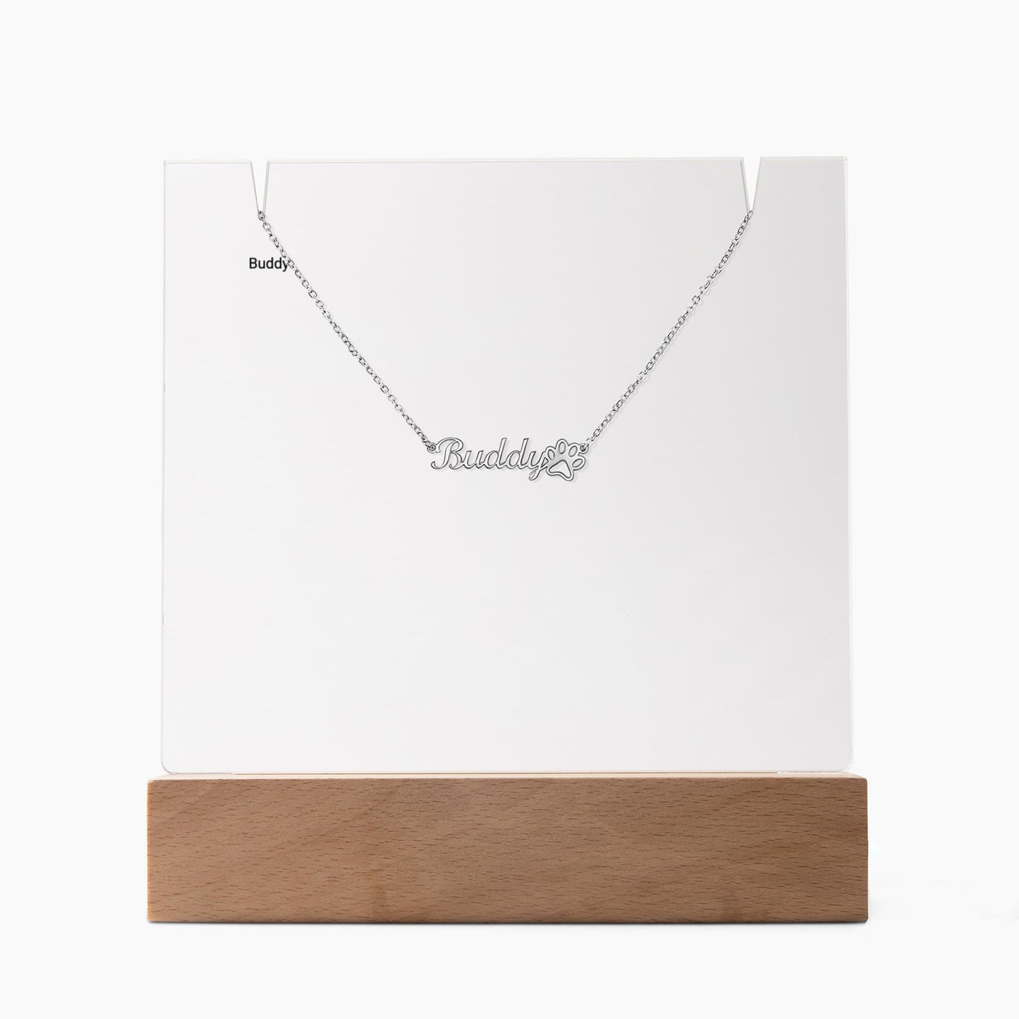Keepsake Paw Print Necklace & LED Display Set