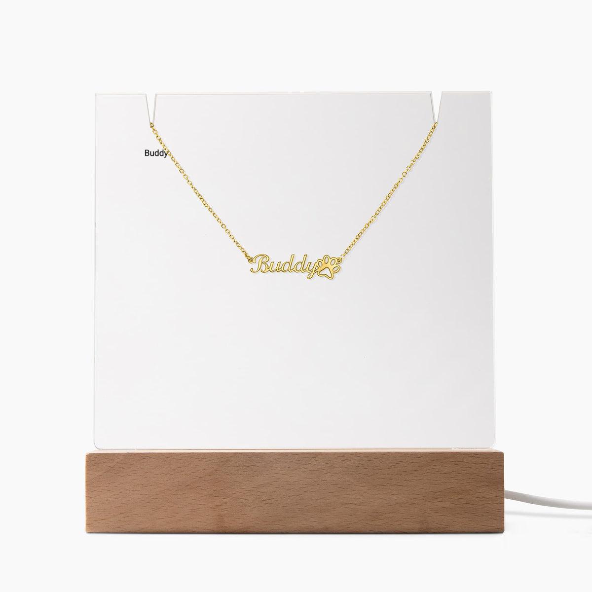 Keepsake Paw Print Necklace & LED Display Set