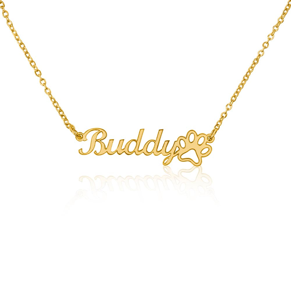 Paw Print Necklace with Name