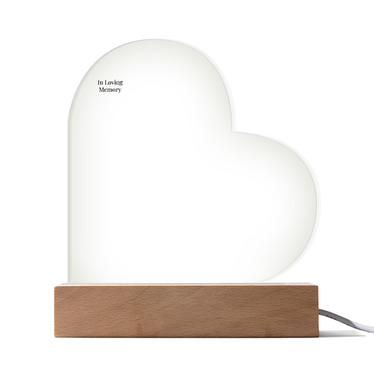 In Loving Memory Heart Plaque – Personalized LED Memorial Light