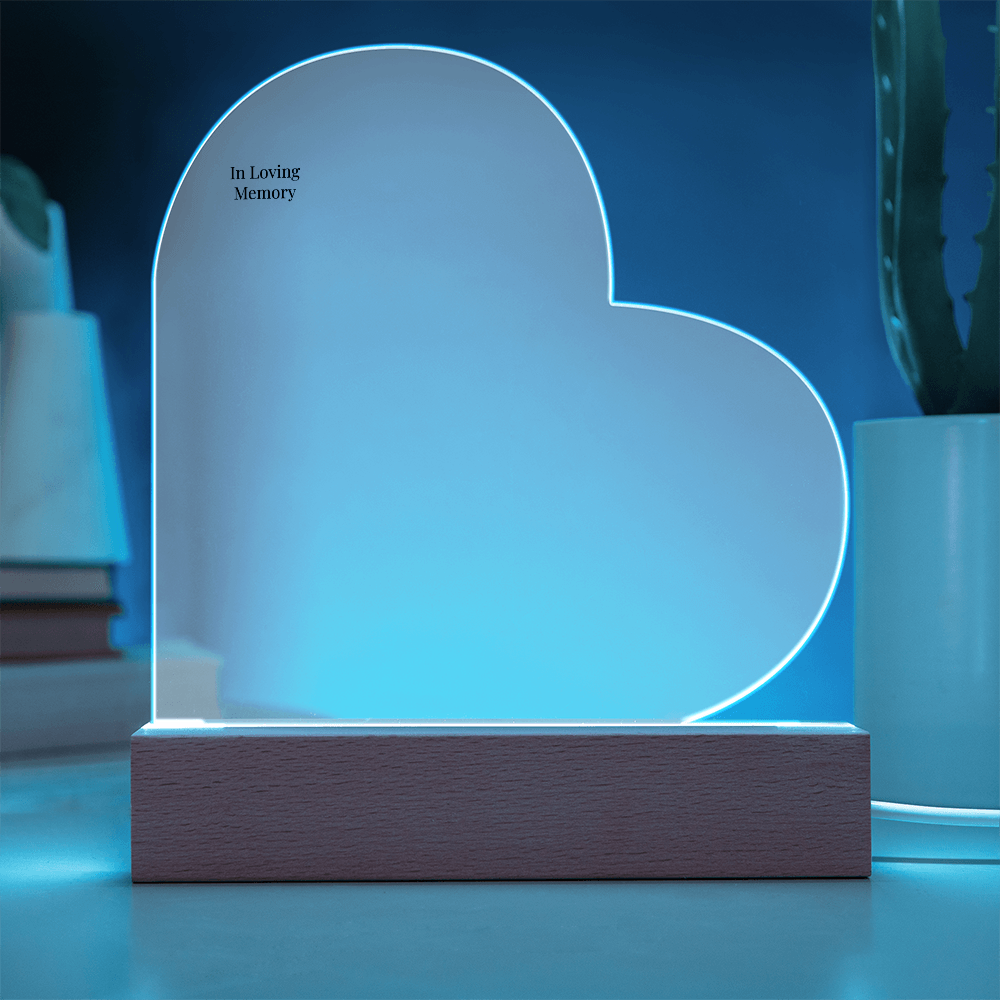 In Loving Memory Heart Plaque – Personalized LED Memorial Light