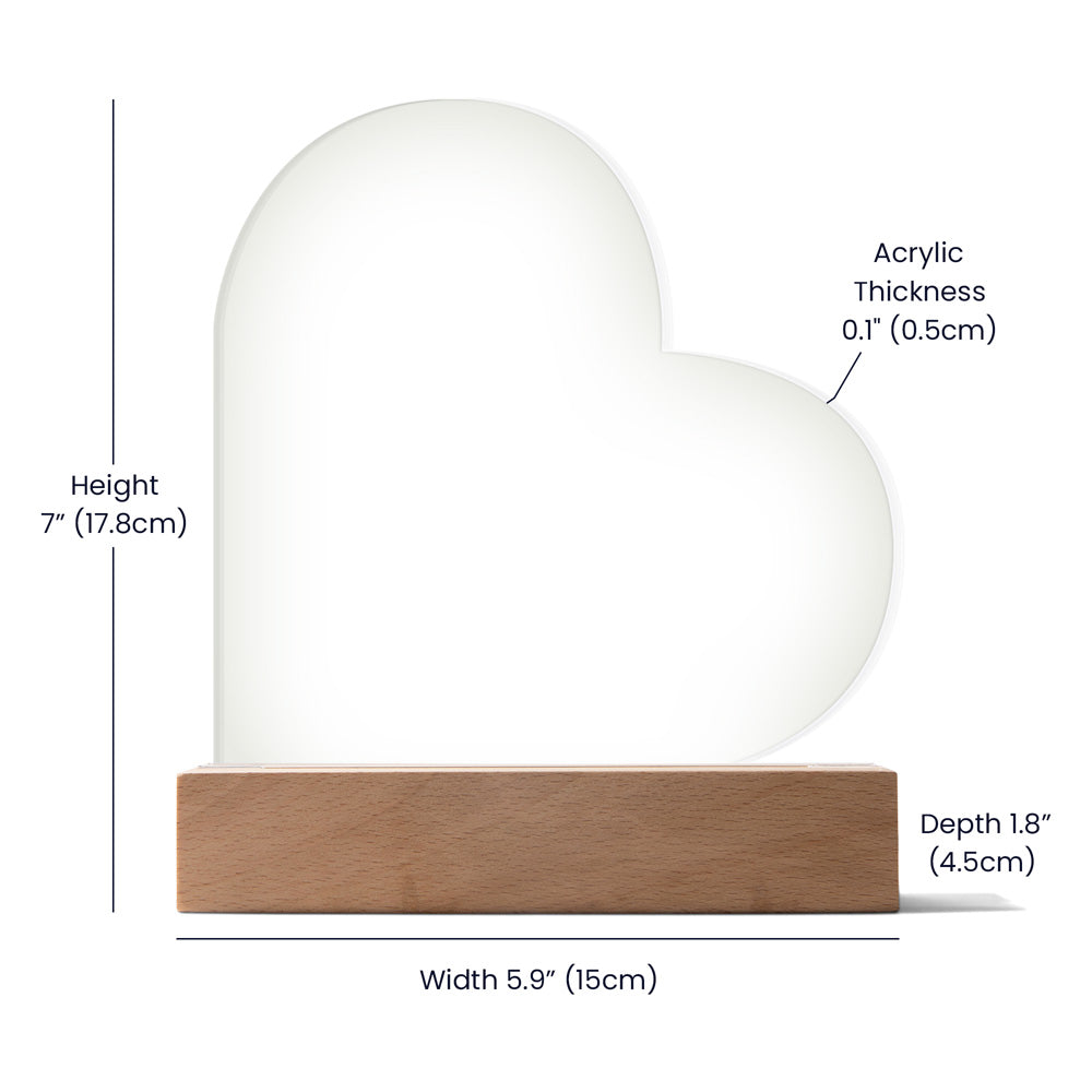 In Loving Memory Heart Plaque – Personalized LED Memorial Light