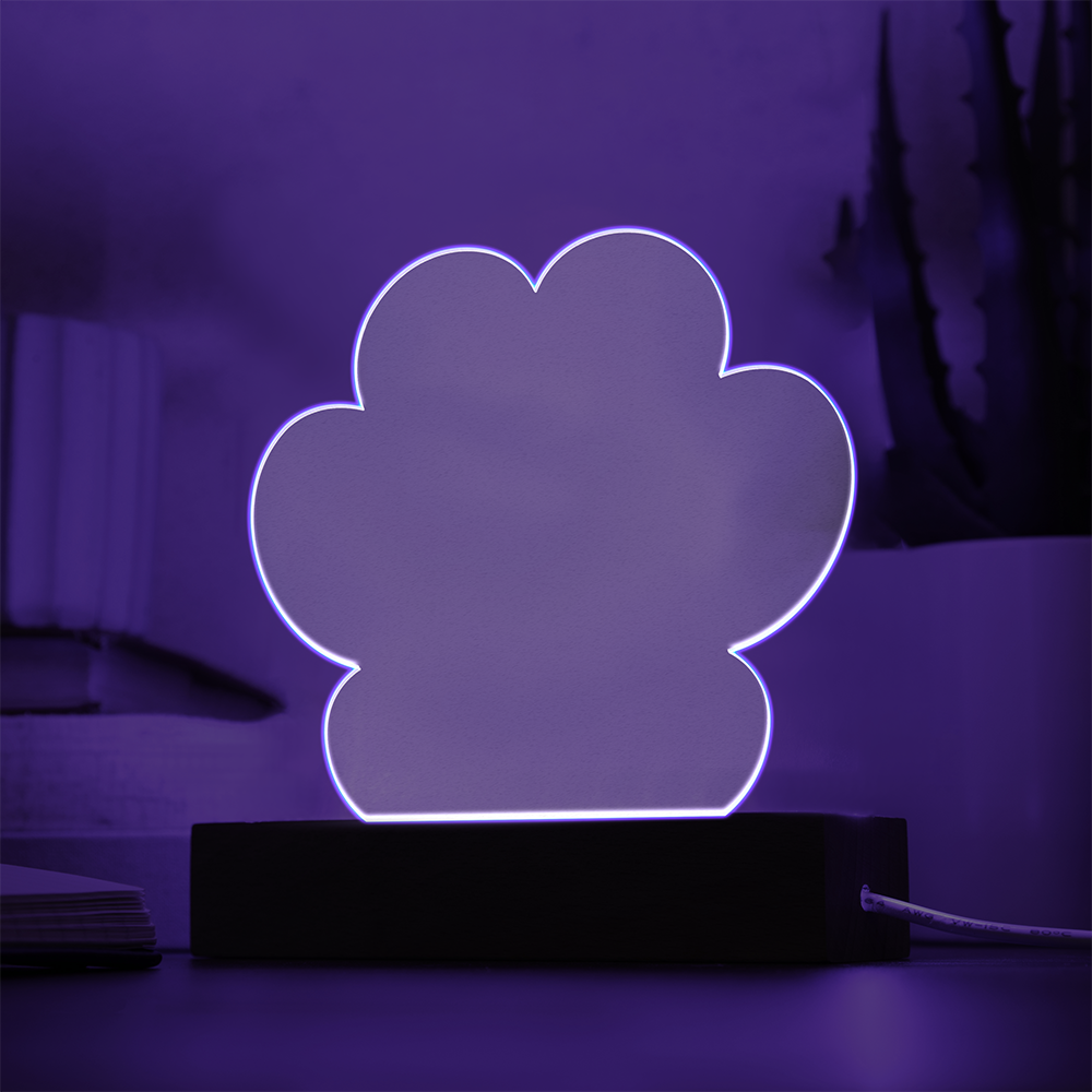 Paw Print LED Acrylic Plaque – A Light That Remembers