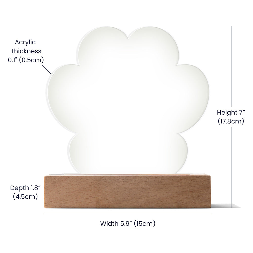 Paw Print LED Acrylic Plaque – A Light That Remembers