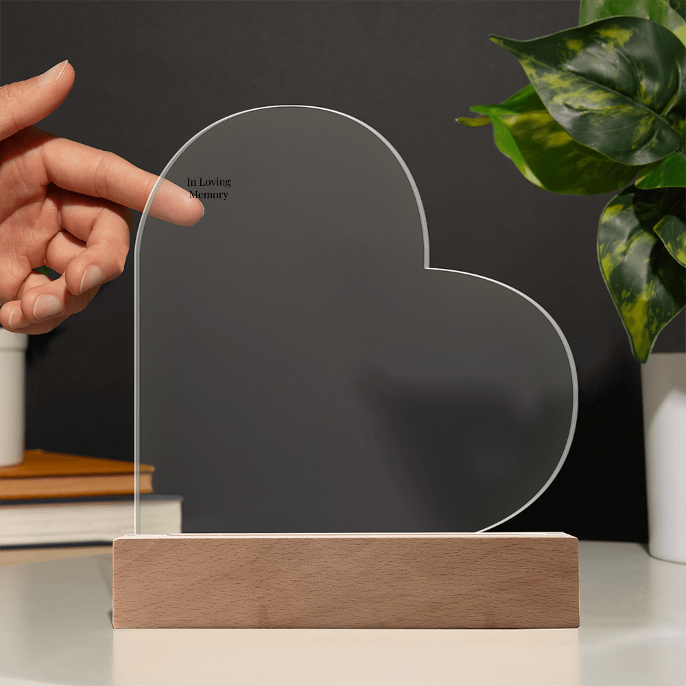 In Loving Memory Heart Plaque – Personalized LED Memorial Light
