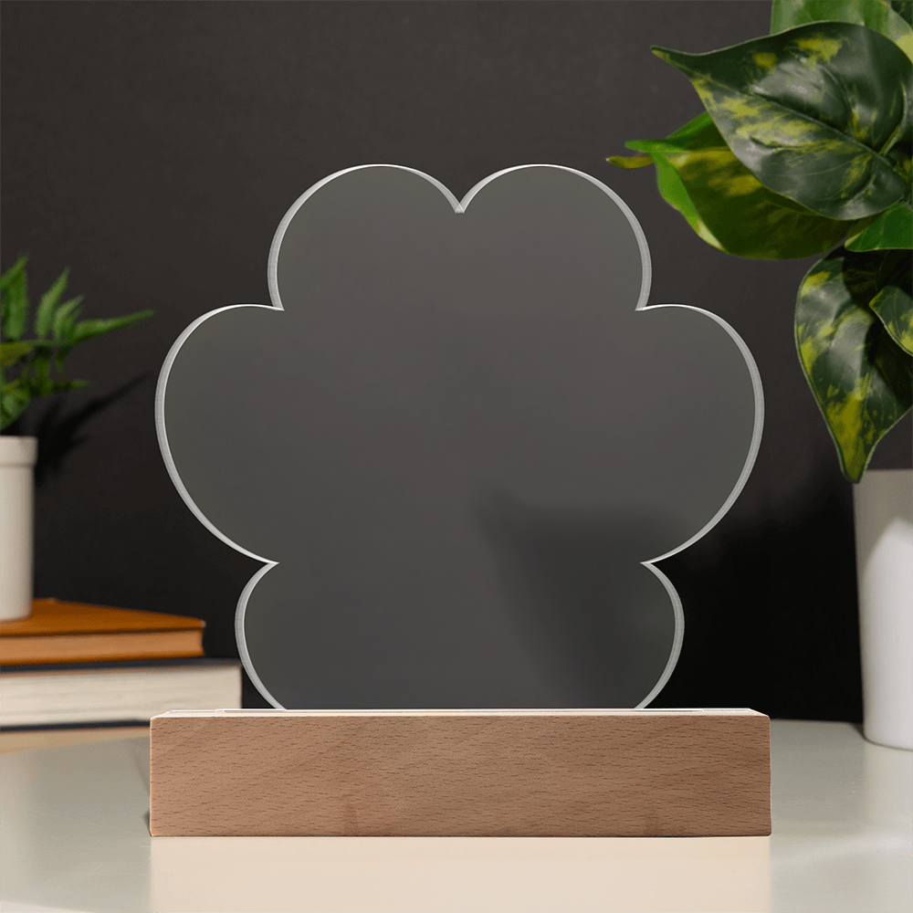 Paw Print LED Acrylic Plaque – A Light That Remembers