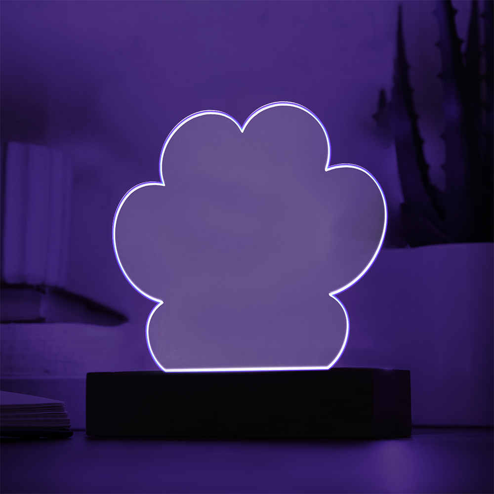 Paw Print LED Acrylic Plaque – A Light That Remembers